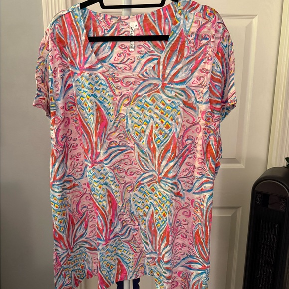 NWOT Lulu-B Pink Boxy Short Sleeve Blouse - Picture 1 of 3